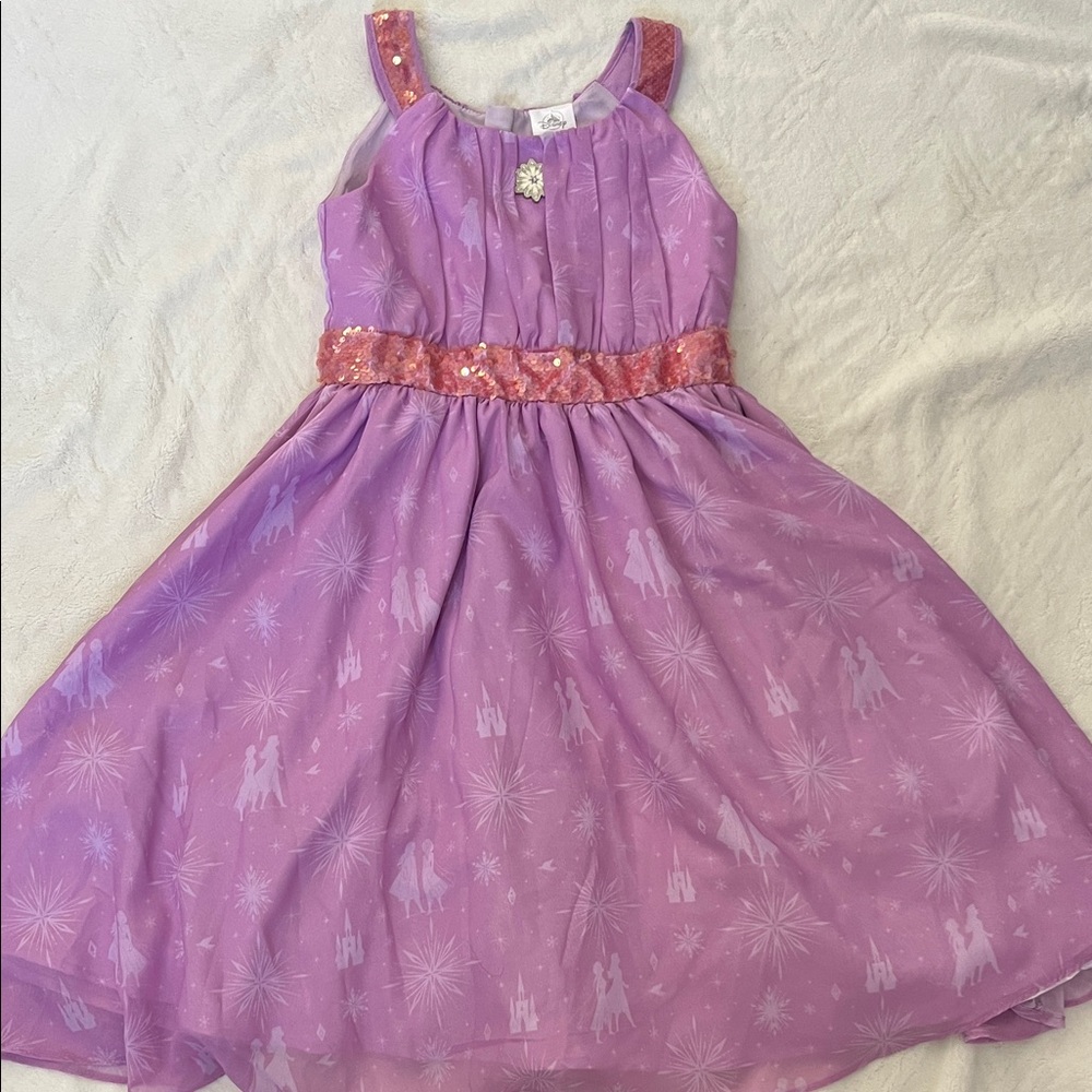 Disney Frozen Lilac Sparkle Tulle Dress with Sequin Waistband